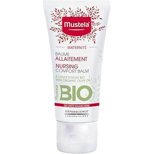Mustela Maternity Certified Organic Nursing Comfort Balm - Nipple Cream for Breastfeeding with Olive Oil - Clinically Proven & Safe for Pregnancy Skincare - Fragrance Free & Vegan - 1.01 fl. oz.