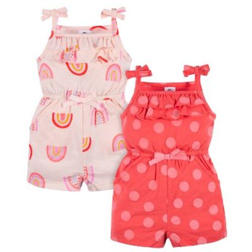 Gerber Baby & Toddler Girls' Tank Rompers, Bee Petals, 3-6 Months, 2-pack