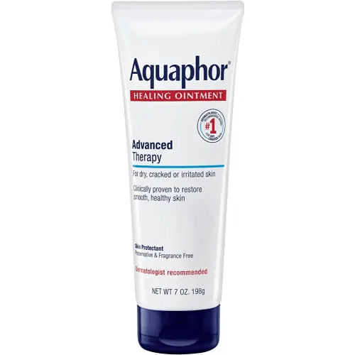 Aquaphor Healing Ointment Advanced Therapy Skin Protectant, Body Moisturizer for Dry Skin, Minor Cuts and Burns, Dry Cuticles, Cracked Heels, Hands and Lips, 7 Oz Tube