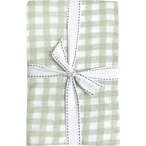 Butterblu Frankie Fitted Crib Sheet 100% Organic Cotton for Baby & Toddler Mattress, Breathable for Boys & Girls, Sage Check, One Size