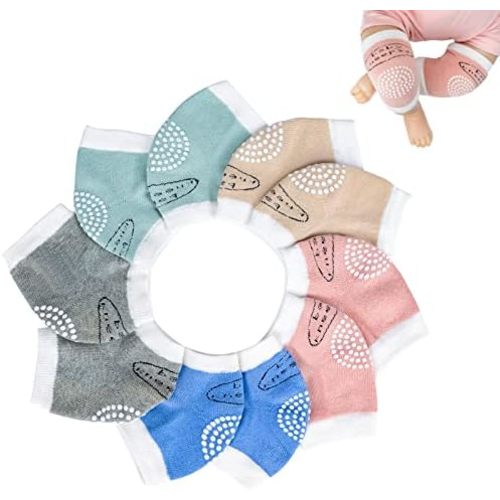BOSONER Baby Crawling Anti-Slip Knee Pads,Unisex Baby Toddlers Kneepads 5 Pairs
