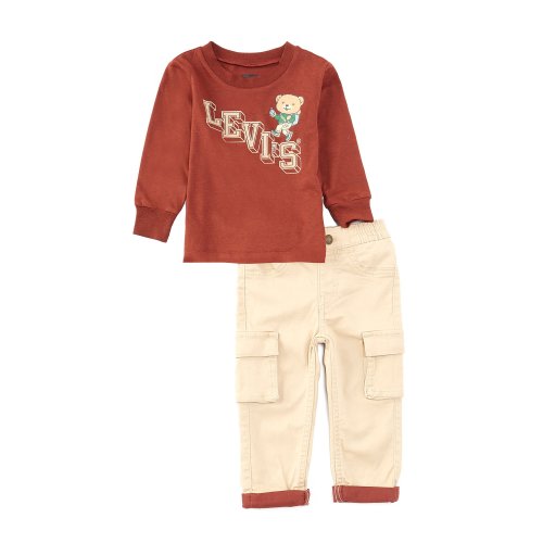 Levi's Levi's® Baby Boys 12-24 Months Long-Sleeve Logo Graphic Jersey T-Shirt & Twill Cargo Pant Set