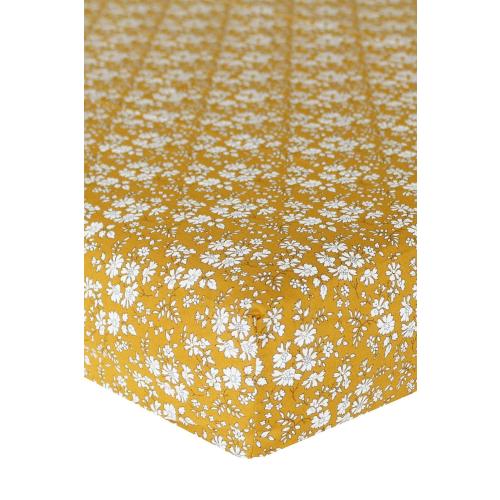 Fitted Crib Sheet made with Liberty Fabric CAPEL MUSTARD