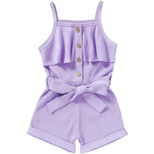 Toddler Girl Clothes Baby Girls Summer Sleeveless Clothing One Piece Halter Romper Jumpsuit 1-5T