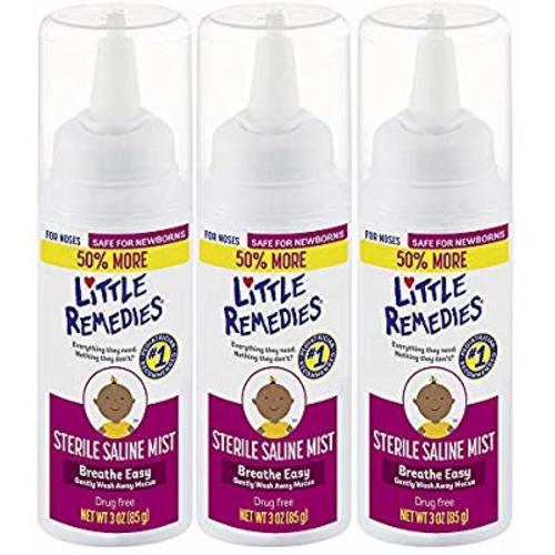 Little Remedies Sterile Saline Nasal Mist, 3 oz, Pack of 3 - 3 Ounce (Pack of 3) - Saline Mist