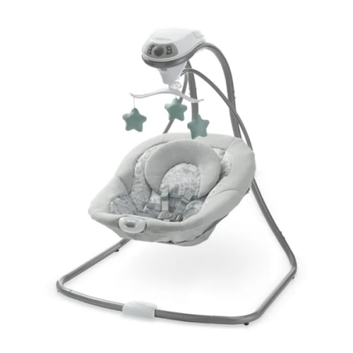 Graco Simple Sway Baby Swing - Beige: Adjustable Speed, Multiple Swing Motions, Calming Vibrations, 5-Point Harness