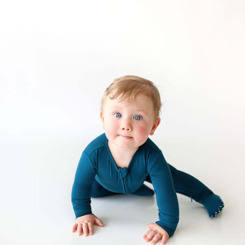 Sailor Blue Footie Zippered One Piece