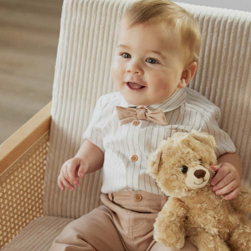 Striped Shirt and Pants 3pc Poplin Set
