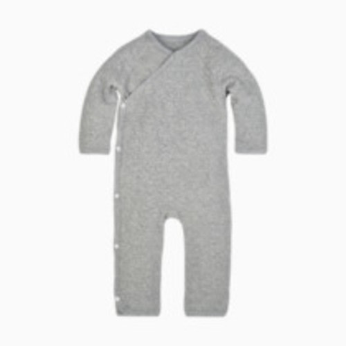 Burt's Bees Baby Long Sleeve Quilted Wrap-Front Jumpsuit, 100% Organic Cotton One-Piece Outfit Coverall