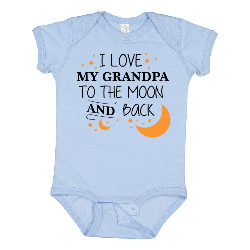 Inktastic I Love My Grandpa to the Moon and Back Boys or Girls Baby Bodysuit