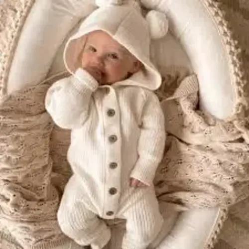 CUTE SOLID COLOR BABY LONG SLEEVE HOODED JUMPSUIT - Google Search