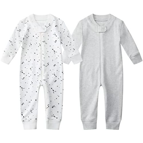 Owlivia Organic Cotton Baby Boy Girl Zip up Sleep N Play, Footless, Long Sleeve Pajamas