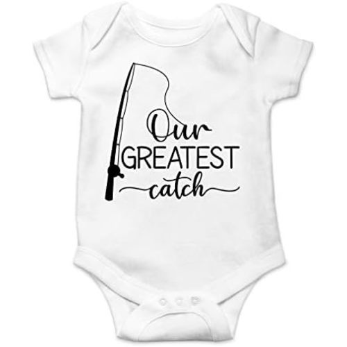 AW Fashions Our Greatest Catch Baby Bodysuit Funny Adorable Infant Romper Outfit Cute Clothing Boys Girls