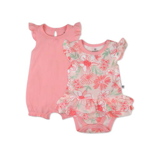 Honest Baby Clothing Organic Cotton Boy/Girl Bubble Romper and Bodysuit Dress Set, Newborn to 24M