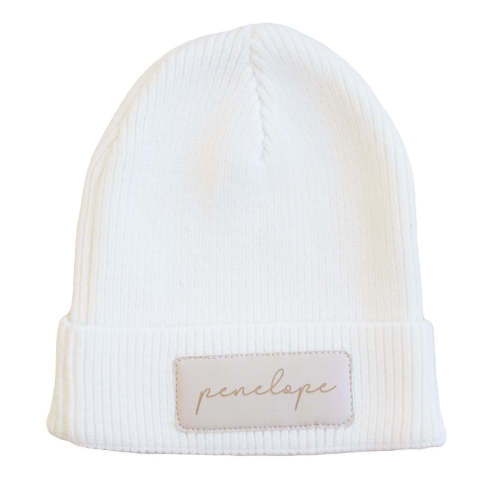 Personalized Leather Patch Beanie | All Colors