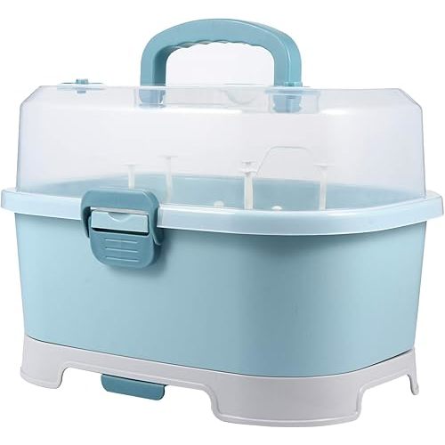 Toyvian Baby Bottle Dryer 1Pc Portable Baby Bottle Drying Rack Storage Box Nursing Bottle Storage Box Organizer Case Portable Feeding Bottle Kitchen Cabinet for Home Travel Baby Bottle Drainer Box