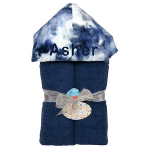 Plush Hooded Towel - Navy Tie Dye – The Present Event