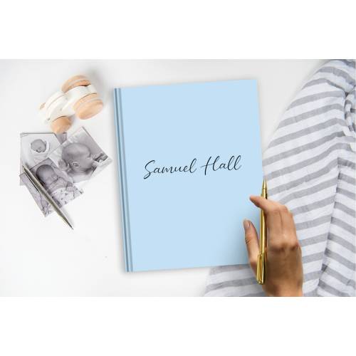 Blue Solid Cover Baby Book | Baby Shower Gift, New Mom Gift, Baby Memory Book, Gift for Baby Girl, Gift for Baby Boy, First Year Book