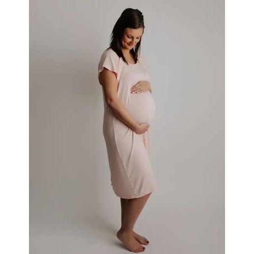 Heavenly Pink Mommy Labor and Delivery/ Nursing Gown – Milk & Baby