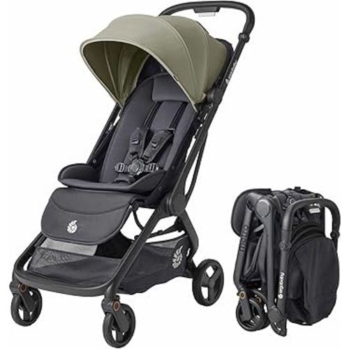 Ergobaby Metro 3 All in One Compact Baby Stroller - Foldable, Lightweight Travel Stroller - Easy One-Hand Fold for Overhead Airplane Storage (Carries up to 50 lbs) - Car Seat Compatible - Soft Olive