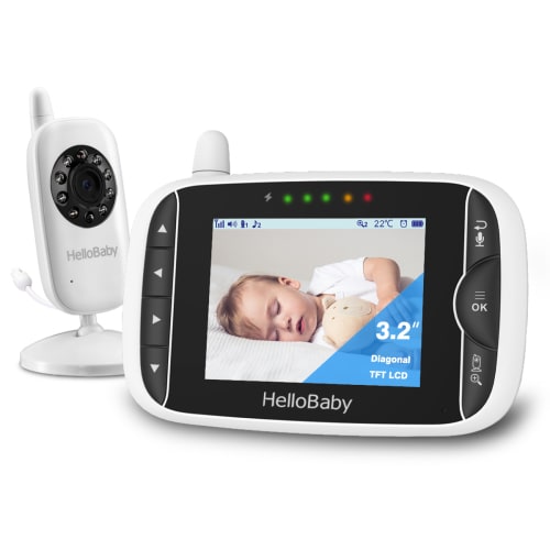 HelloBaby Baby Monitor-HB32 Video Baby Monitor with Camera & Audio -3.2 "LCD display, WiFi Free two-way audio, infrared night Vision