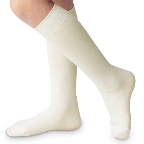 Classic White Nylon Knee High Socks