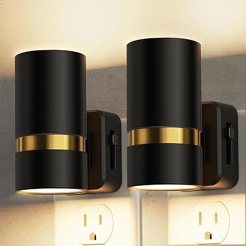 L LOHAS LED Night Light, Night Lights Plug into Wall, Modern Night Light with Dusk to Dawn Sensor, Soft White 3000K, 0-100LM, Plug in Night Light for Bedroom, Hallway, Stairs, Kitchen, 2 Pack