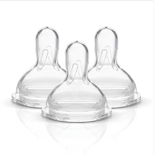 Medela Slow Flow Spare Nipples with Wide Base, 3 Pack, Compatible with Medela Storage Bottles, Made Without BPA