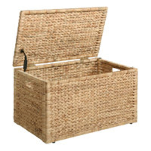 Highland Dunes Ved Heavy-duty Water Hyacinth Wicker Storage Trunk with Metal Frame | Wayfair