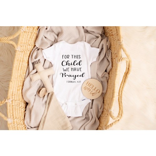 0-3mo For This Child We Have Prayed Baby Onesie®