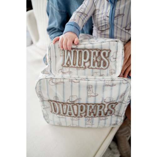 Diapers + Wipes Western Blues Clear Coat - Bundle