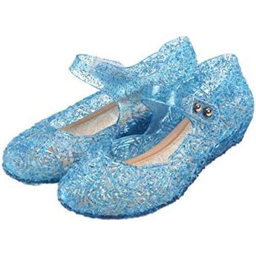GUGUYeah Princess Costumes Jelly Flats Shoes, Cosplay Birthday Party Dress Up Sandals for Little Girls, Toddler or Kids