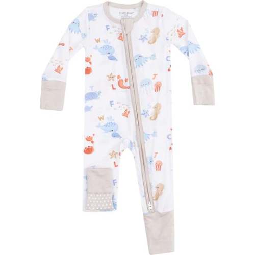 2 Way Zipper Romper, Coastal ABCs - Angel Dear | Maisonette