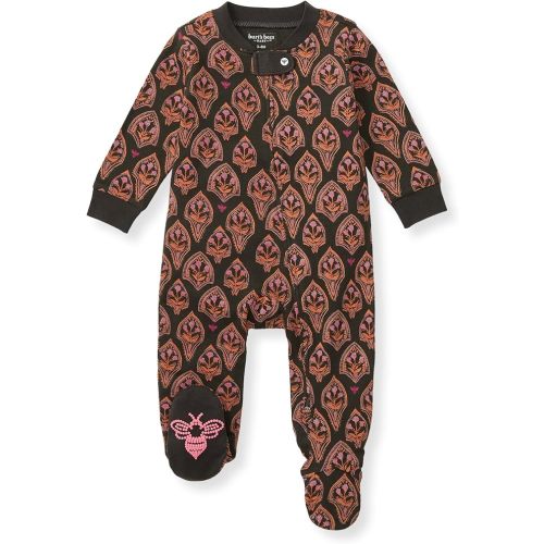 Burt's Bees Baby Baby Girls' 100% Organic Cotton Zip Front One-Piece Sleep & Play Loose Fit Pajamas