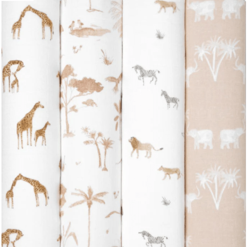 aden + anais | Safari Dreams Organic Muslin Swaddle Blanket 4pk