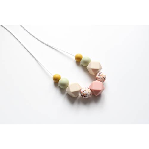 Silicone Nursing necklace, Breastfeeding necklace, Sensory necklace, Fiddle necklace, New Mum gift, Mama necklace, Sage & Beige