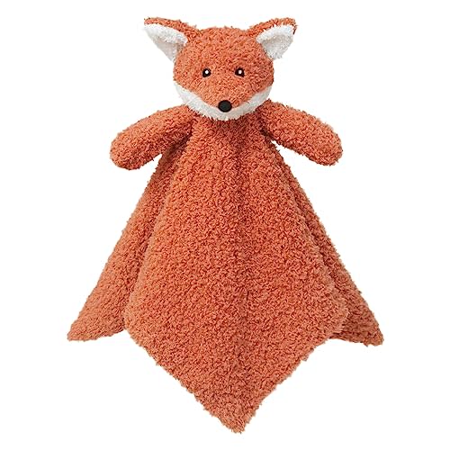 Doindute Baby Orange Fox Soft Stuffed Animal Security Blanket, Plush Fox Character Lovey Blanket, Baby Shower/Nursery Gift, Newborn Infant Toddler Snuggle Blankie for Boys Girls, 14 Inches