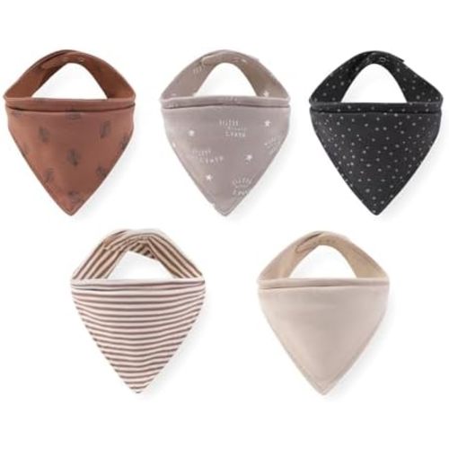 Fashion Unsiex 5 Pack Baby Boy Girl Drool Bibs Ease of cleaning Cotton Infant Bandana Bibs Accessories