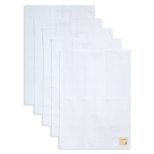 Bee Essentials Solid Organic Burp Cloths 5 Pack - Cloud
