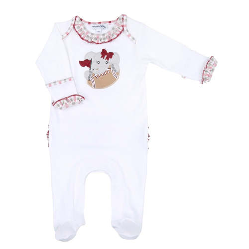 Magnolia Baby Girls Ruffle Footie - Alabama Football Elephant – Best Dressed Child