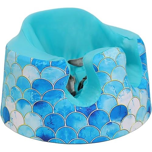Seat Cover Compatible with Bumbo Seat and Nuby Seat, Breathable Baby Floor Seat Cover for Baby Girl Boy, Summer Cooling Baby Seat Cover Only Compatible for Bumbo Seat (Fish Scale)