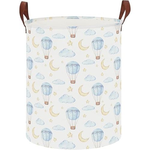 CLOCOR Large Laundry Basket,Waterproof Nursery Hamper,Collapsible Fabric Storage Container,Room Decor,Gift Basket（Balloon