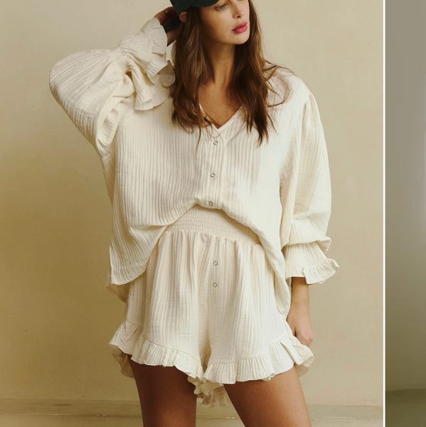 LUXE RUFFLED MUSLIN SET