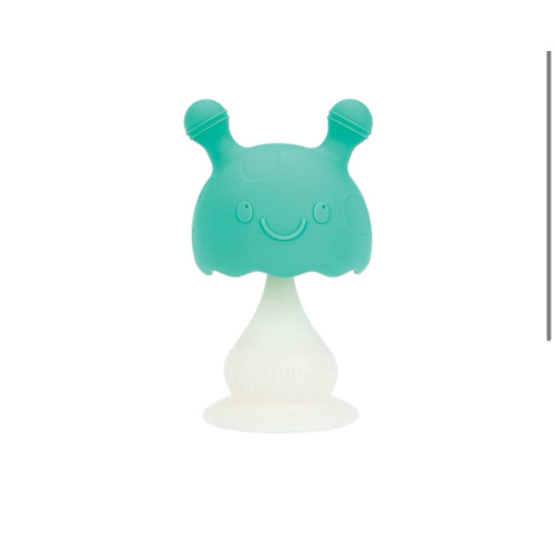 Nuby Super Soft Silicone Teether with Suction Base - Visually Stimulating and Easy to Grasp Toy for Baby Teething Relief - 3+ Months