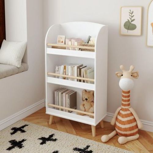 Kids Bookshelf, 3 Tiers Book Shelf and Storage for Kids Rooms, Kids Bookcase Rack for Bedroom,Study Living Room,White
