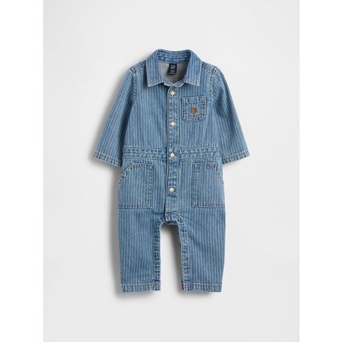 Baby Denim Stripe Utility One-Piece