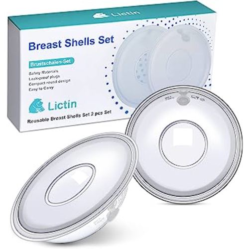 Lictin Milk Collector Catcher for Breastmilk - Breast Shells & Milk Catcher for Breastfeeding Relief (2 in 1), Protect Sore Nipples for Breastfeeding, Collect Breast Milk Leak for Nursing Moms