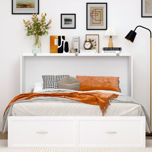 Detravious Fold Out Murphy Bed With Power Outlets