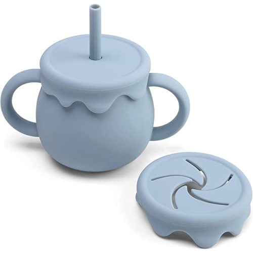 Boppabug, Toddler Snack Cup with Attached Lid, Collapsible Silicone Snack  Container