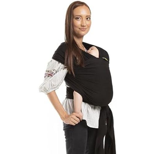 Boba Baby Wrap Carrier - Original Baby Carrier Wrap Sling for Newborns - Baby Wearing Essentials - Newborn Wrap Swaddle Holder, Newborn to Toddler Infant Sling (Black)